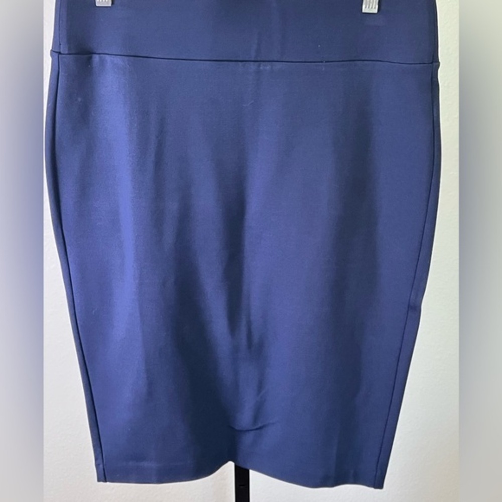 INC Elegant Navy Blue Pencil Skirt stretchy waist bank